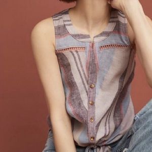 Maeve Multicolor Striped Linen Top